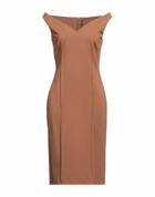 Manila Grace Womens Midi dress Tan