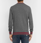 Dolce & Gabbana - Slim-Fit Appliquéd Cashmere and Virgin Wool-Blend Sweater - Men - Gray