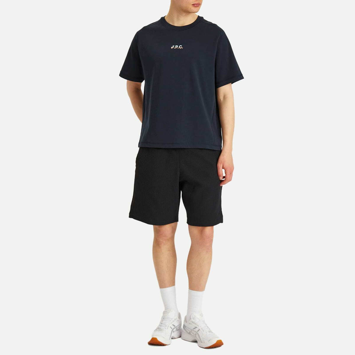 A.P.C. Men's x Asics Wind Logo T-Shirt in Dark Navy A.P.C.