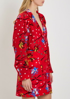 Blaze Milano Honeybelle Printed Silk Mini Shirt Dress Red