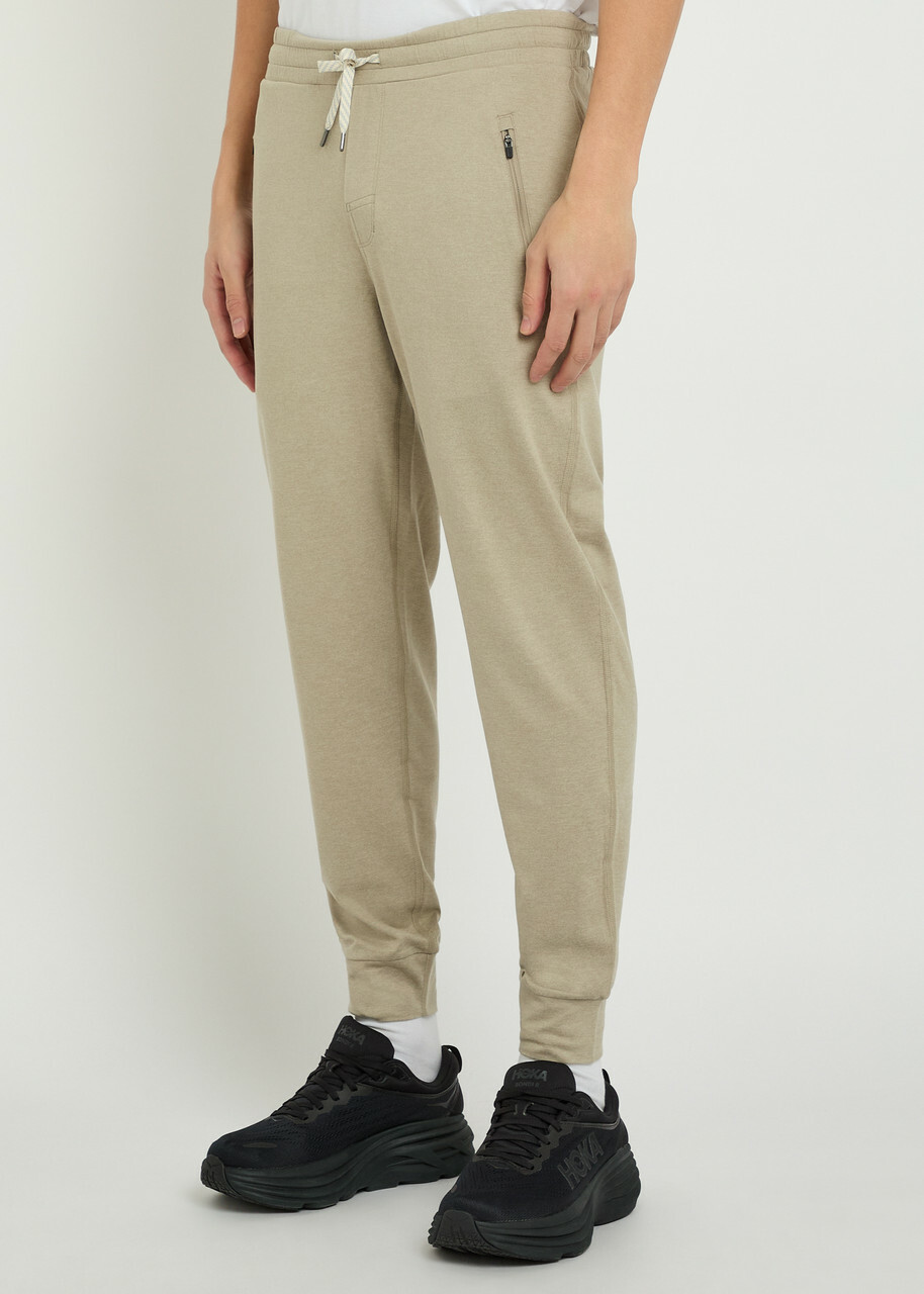 Vuori Ponto Performance 28 Stretch-jersey Sweatpants Beige