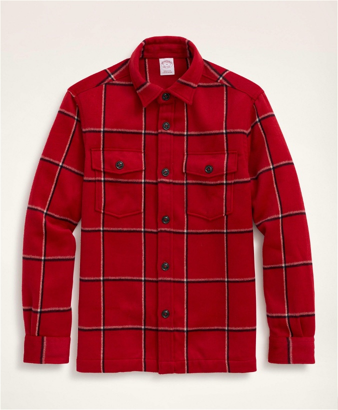 Photo: Brooks Brothers Men's Wool Flannel Shirt Jacket | Red