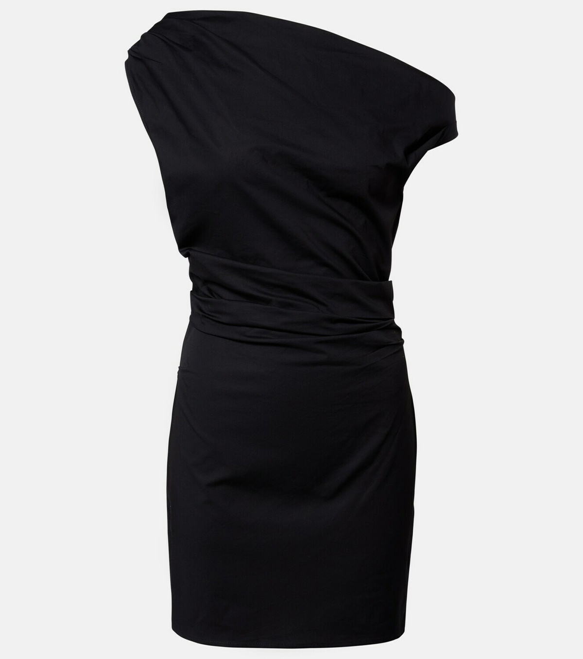 Staud Phare ruched cotton poplin minidress
