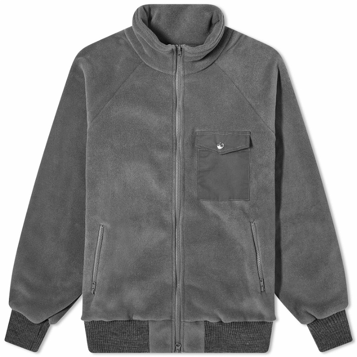 Photo: Battenwear Men's Warm Up Fleece Jacket in Grey
