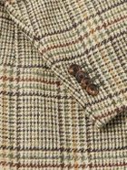 Caruso - Butterfly Checked Wool Blazer - Brown