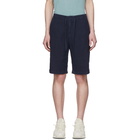 Z Zegna Navy Linen Shorts