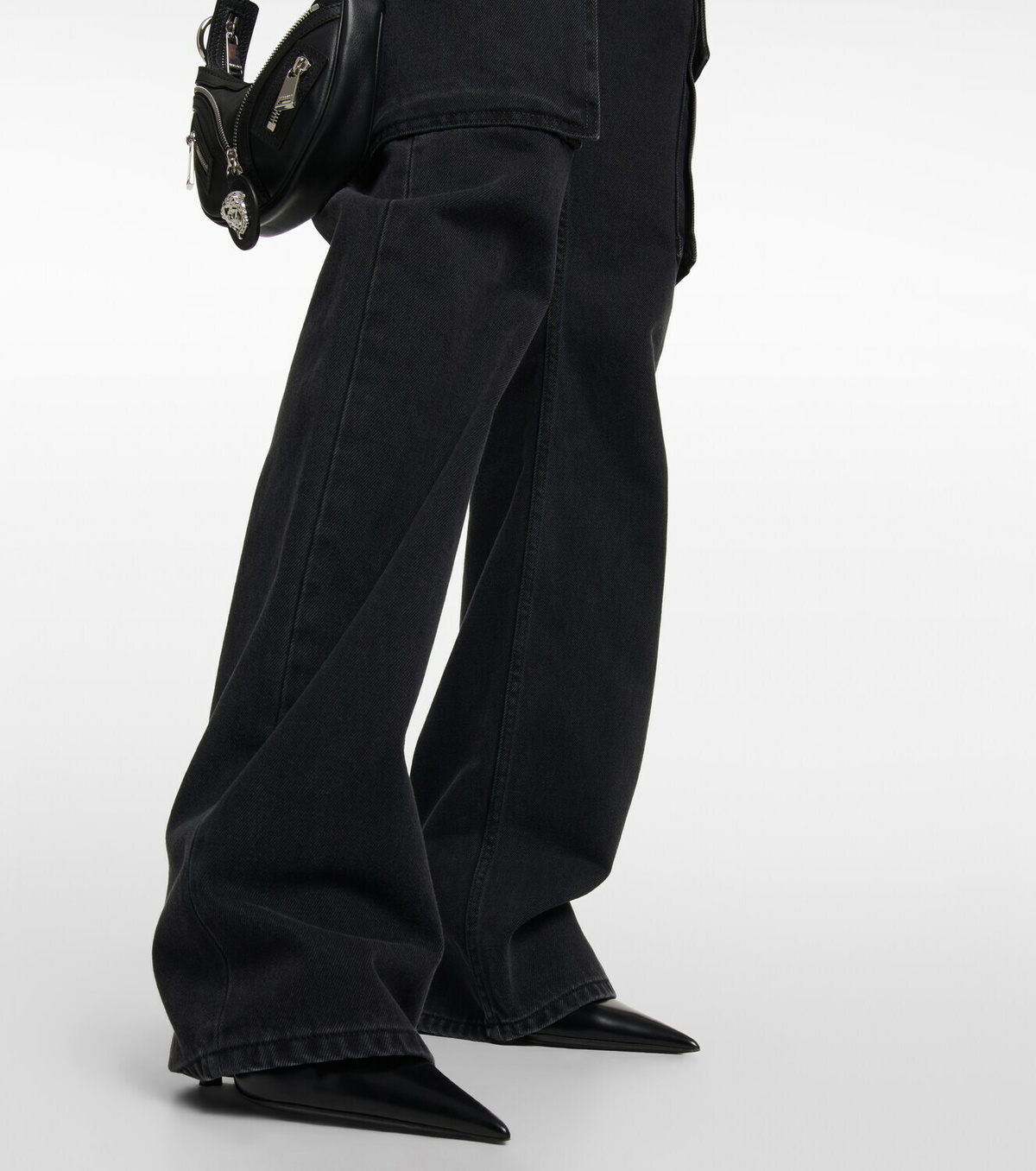 Versace - Cargo high-rise straight jeans
