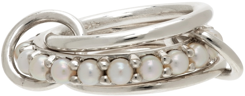 Spinelli Kilcollin Silver Akoya Linked Rings Spinelli Kilcollin