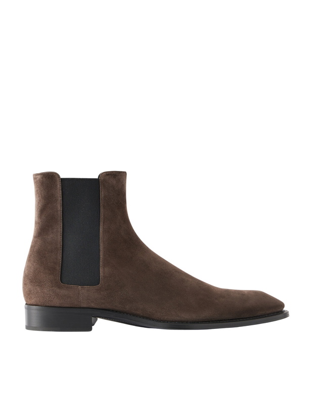 Photo: SAINT LAURENT - Aurelien Suede Boots - Brown
