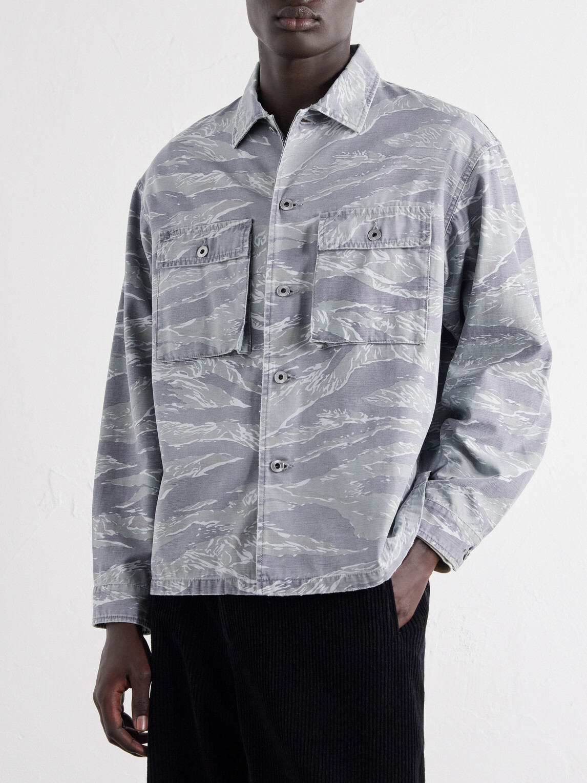 A.PRESSE - Printed Cotton Jacket - Gray