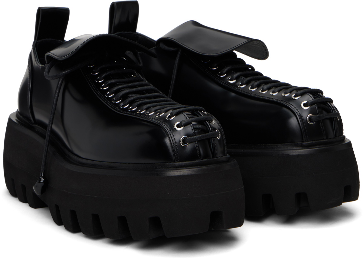 McQueen Black Sofa Lace Up Derbys
