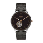Timex Waterbury Automatic Black Open Heart Dial Mens Watch TW2U11600