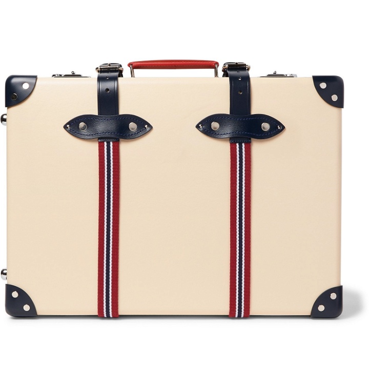 Photo: Globe-Trotter - St Moritz 20" Leather and Webbing-Trimmed Carry-On Suitcase - Neutrals