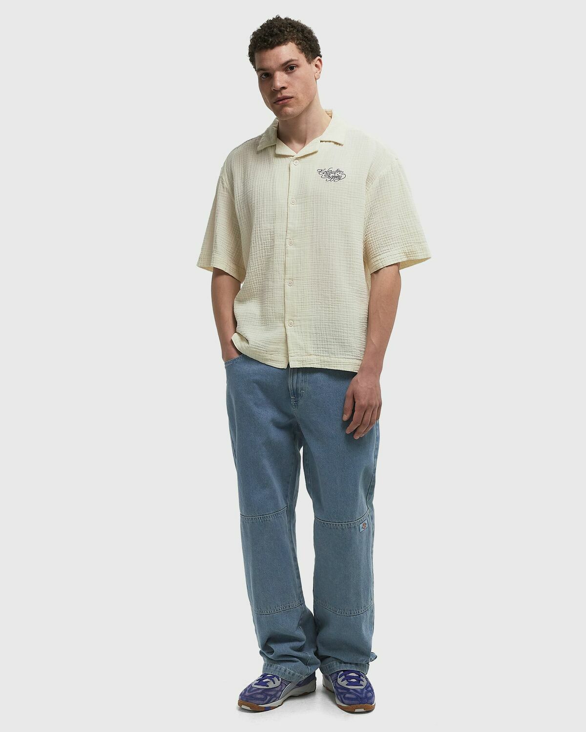 Edwin Melt The Chaos Shirt SS Beige Mens Shortsleefe