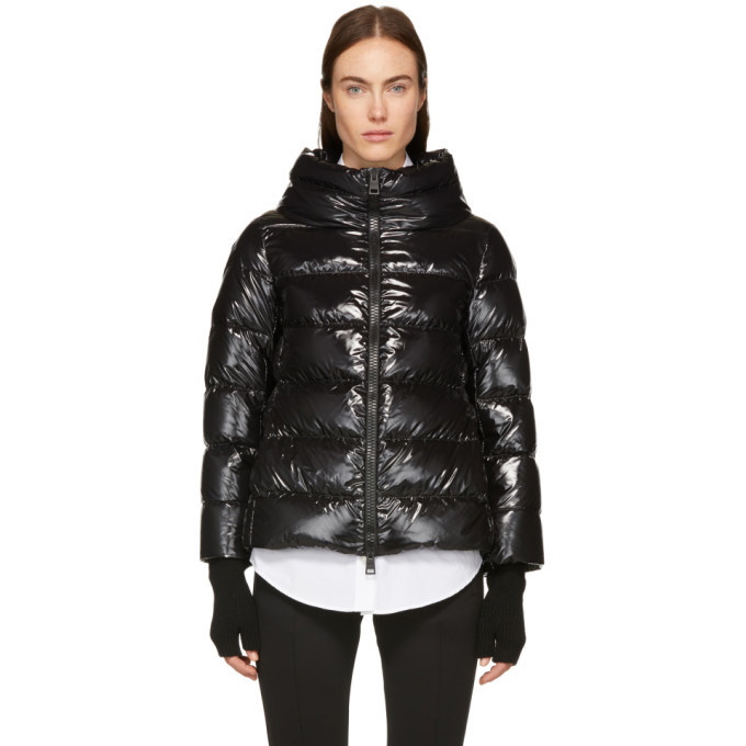 Herno Black Three-Quarter Sleeve Down Jacket Herno