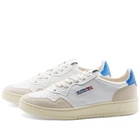 Autry Men's 01 Low Leather and Suede Sneakers in White/Blue