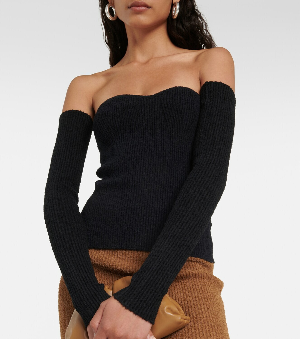 Wardrobe.NYC Ribbed-knit cotton-blend sleeves