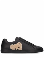 PALM ANGELS 20mm Teddy Bear Tennis Leather Sneakers