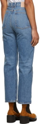 B Sides Blue Plein High Straight Jeans
