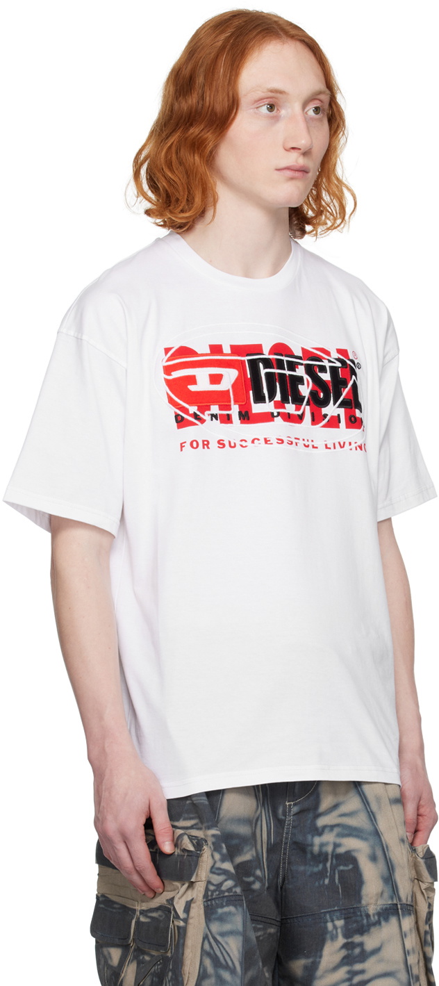 【関税&送料込】Diesel White Cotton T-Boxt-R30 T-Shirt Diesel White T-Boxt T-Shirt Diesel