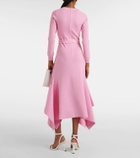 Monique Lhuillier Belted knitted midi dress