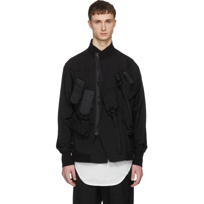 【JULIUS】コーティング ブルゾン Julius Black Multi Pocket Coat Julius