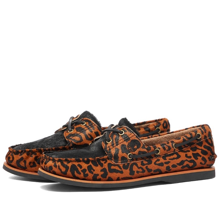 Photo: Timberland Men's x Wacko Maria Classic Boat Shoe in Brown Leopard Leather