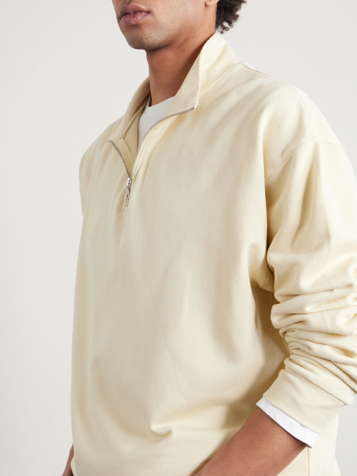 Auralee - Cotton Half-Zip Sweatshirt - Neutrals