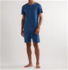 Hamilton and Hare - Stretch-Lyocell and Cotton-Blend Henley Pyjama T-Shirt - Blue