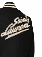 SAINT LAURENT - Logo Patch Wool Blend College Jacket