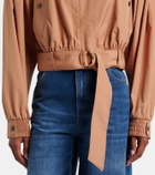 Chloé Gathered belted cotton poplin jacket