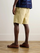 Folk - Assembly Straight-leg Linen and Cotton-Blend Shorts - Neutrals