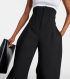 Alaïa High-rise wool barrel-leg pants