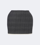 Magda Butrym Checked crochet-trimmed virgin wool miniskirt