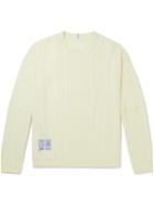 MCQ - Breathe Logo-Appliquéd Pointelle-Knit Sweater - Neutrals