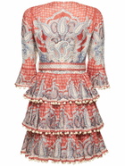 ZIMMERMANN - Vitali Tiered Hem Linen Mini Dress