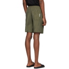 MSGM Khaki Silk Iridescent Shorts
