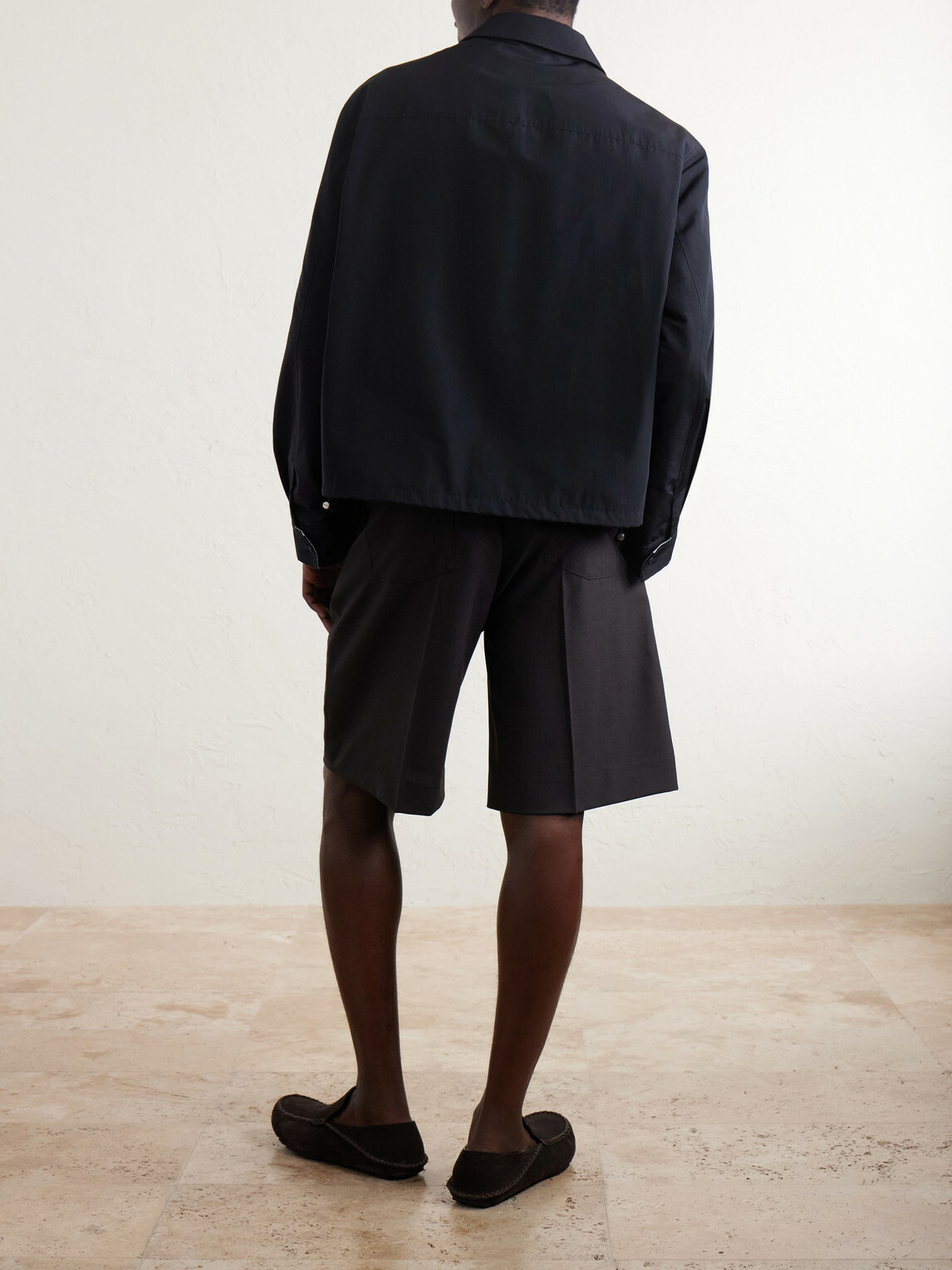LOEWE - Logo-Embroidered Cotton-Blend Jacket - Black