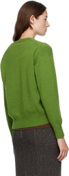 &Daughter Green Ada Crewneck Cardigan