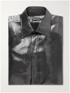 TOM FORD - Metallic Silk-Chiffon Shirt - Gray