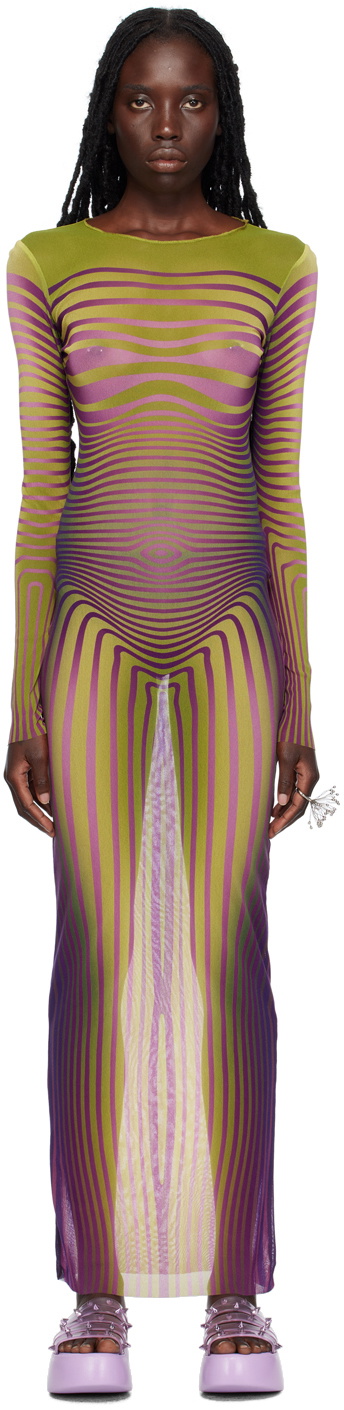 Jean Paul Gaultier Green 'The Body Morphing' Maxi Dress Jean Paul Gaultier
