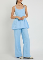 Faithfull The Brand Syna Wide-leg Linen Trousers Light Blue
