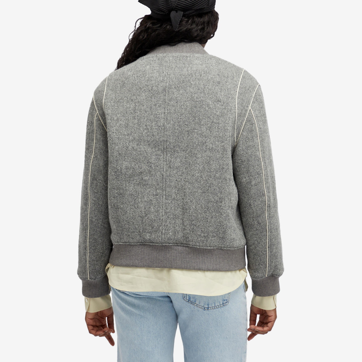 ベスト・ジレ DUNST Women Jackets UDSW4C112G2MELANGEGREY Grey DUNST Women's Unisex Wool Varsity Jacket in Melange Grey Dunst