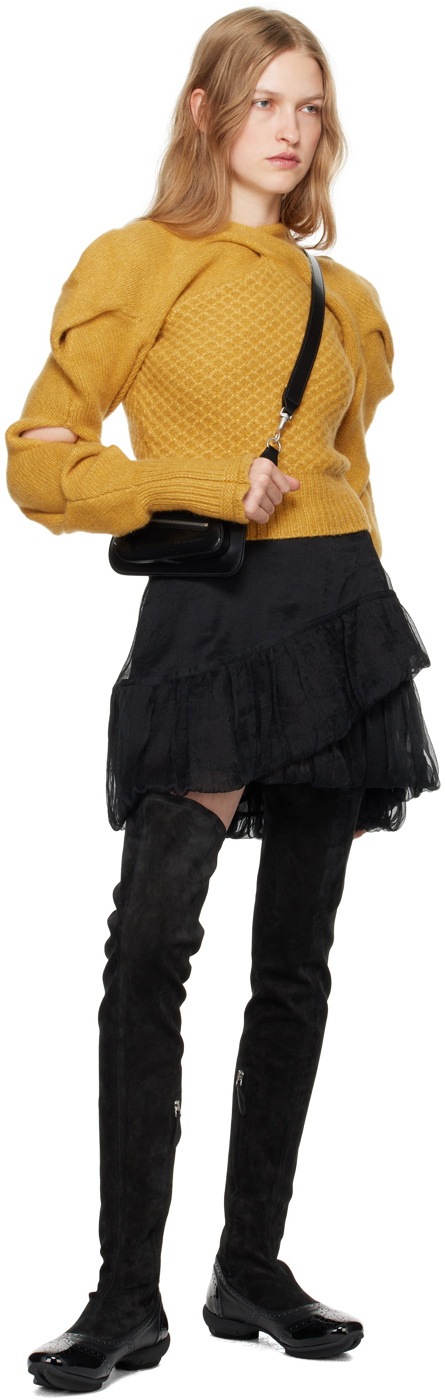 Kiko Kostadinov Yellow Dendra Cabled Sweater