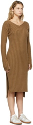 determ; Brown Collagen Sleeve Knit Dress