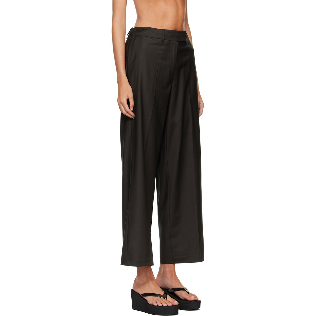 Cordera Brown Low Rise Virgin Wool Trousers