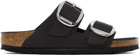 Birkenstock Black Oiled Leather Narrow Big Buckle Arizona Sandals