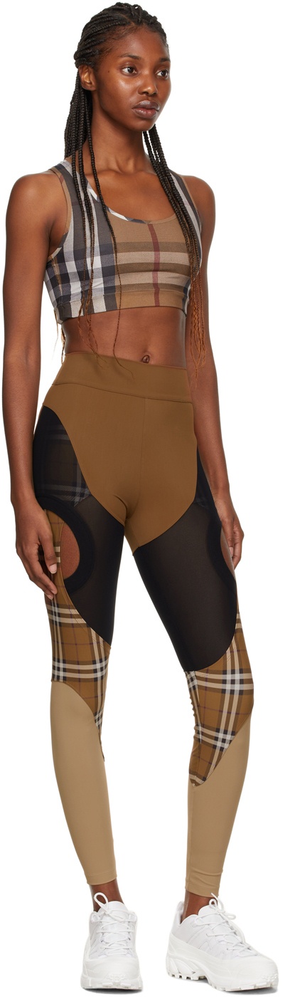 Womens Burberry brown Panelled Jersey Leggings