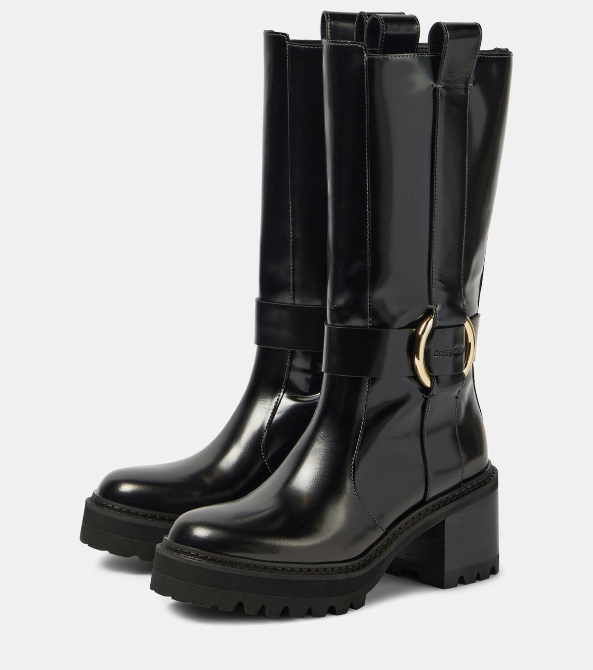 See By Chloé New Ring 60 leather knee-high boots