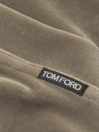 TOM FORD - Cotton-Blend Velour Track Jacket - Brown